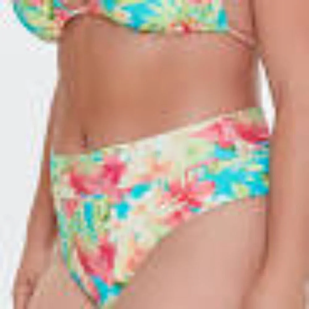 NEW!!! WOMEN’S PLUS TROPICAL PRINT BIKINI BOTTOMS (OASIS) - SIZE 4X